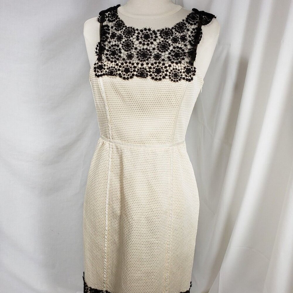 $499 Max Mara Sportmax Ivory Mid-length Dress With LACE **IT 48, US 14